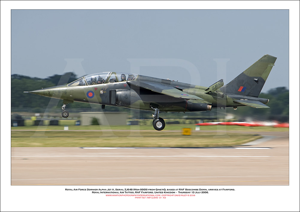 RAF-ZJ648- Royal Air Force Dornier Alpha Jet A  (Msn 0009) - 01