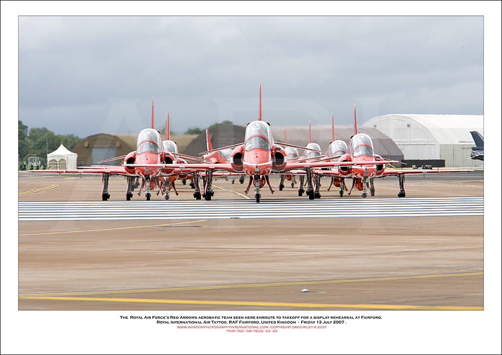 REDS -The Royal Air Force�s Red Arrows aerobatic team seen here enroute to takeoff - 03