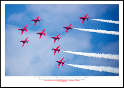 REDS -The Royal Air Force�s Red Arrows in the Typhoon formation at RIAT 2018 - 05