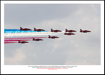 REDS -The Royal Air Force�s Red Arrows  in the Big Battle formation at RIAT 2018 - 15