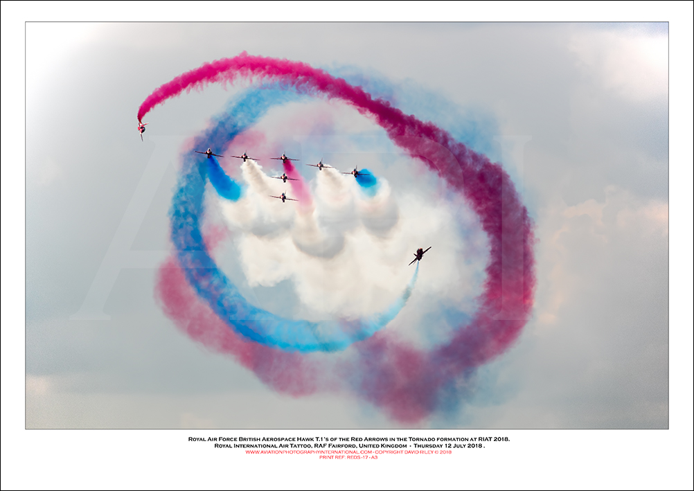 REDS -The Royal Air Force�s Red Arrows in the  Tornado formation at RIAT 2018 - 17