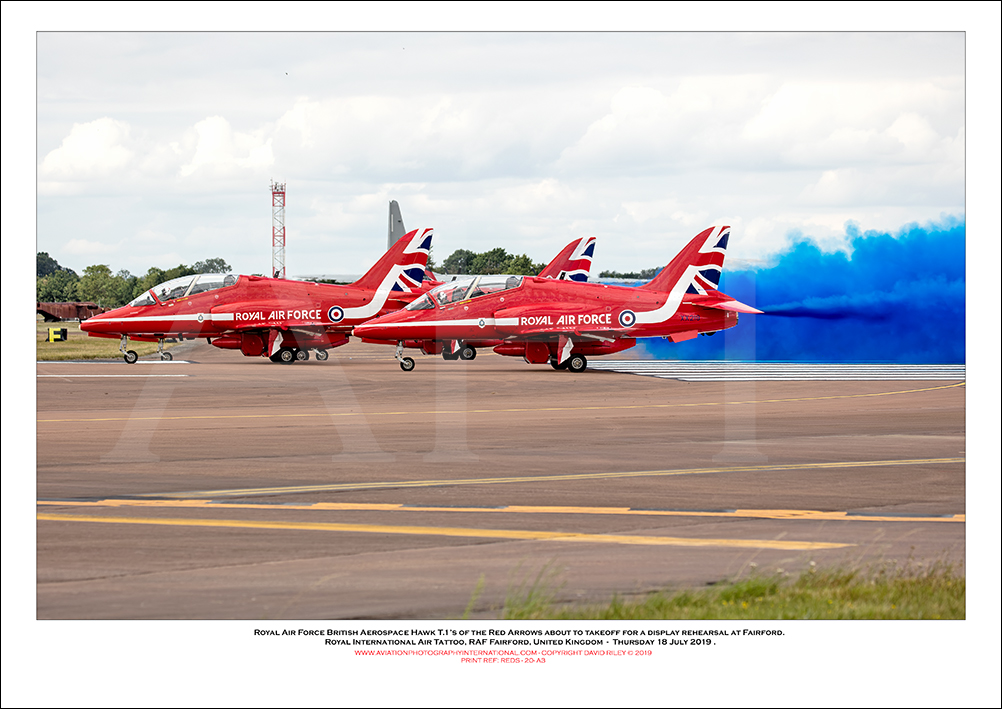 REDS - Red Arrows about to takeoff for a display rehearsal at the Royal International Air Tattoo - 20