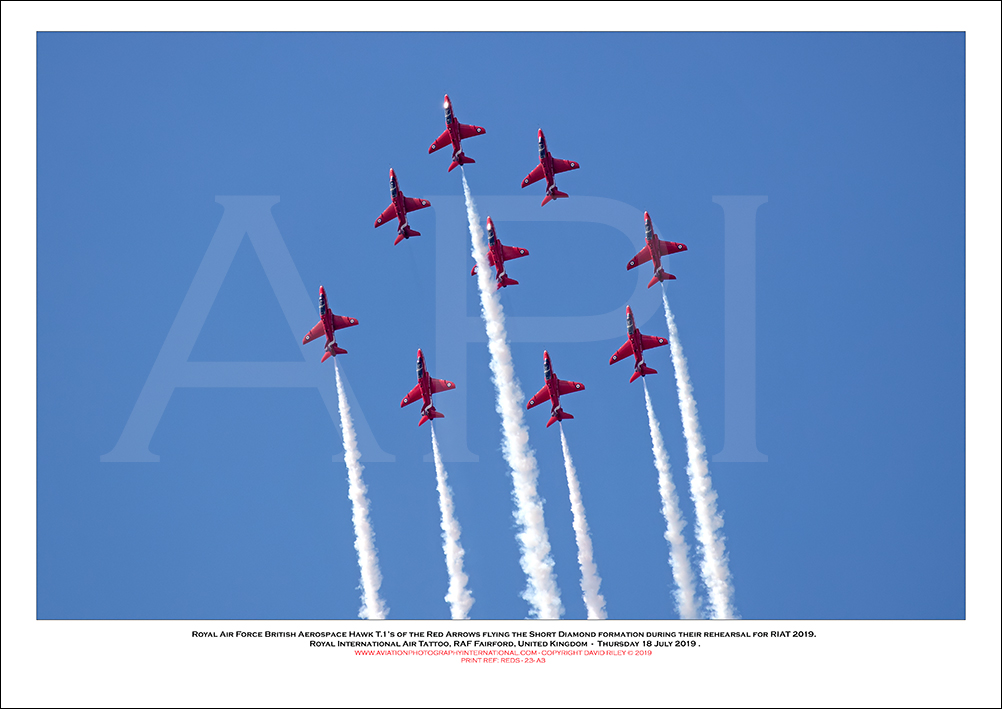REDS - Royal Air Force Red Arrows flying the Short Diamond formation at RIAT 2019 - 23