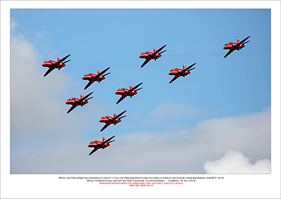 REDS - Royal Air Force Red Arrows flying the Apollo formation at RIAT 2019 - 24