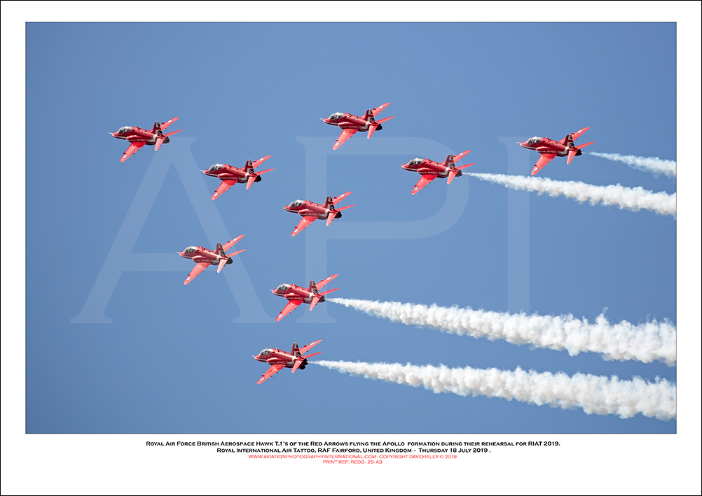 REDS - Royal Air Force Red Arrows flying the Apollo formation at RIAT 2019 - 25