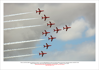 REDS - Royal Air Force Red Arrows fflying the Cygnet formation at RIAT 2019 - 27