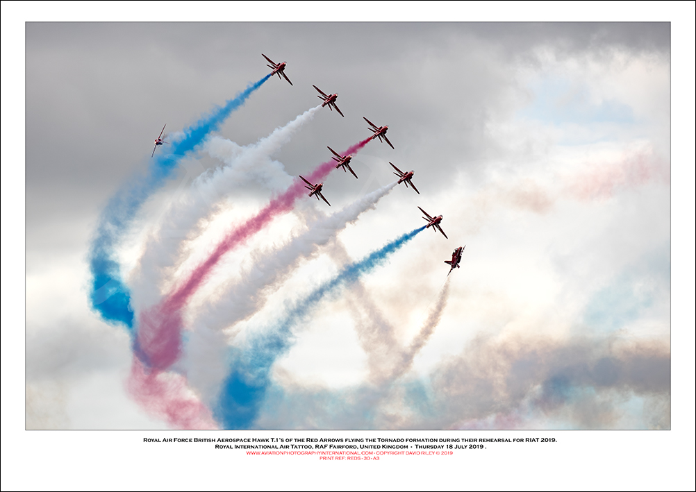 REDS - Royal Air Force Red Arrows flying the Tornado formation at RIAT 2019 - 30