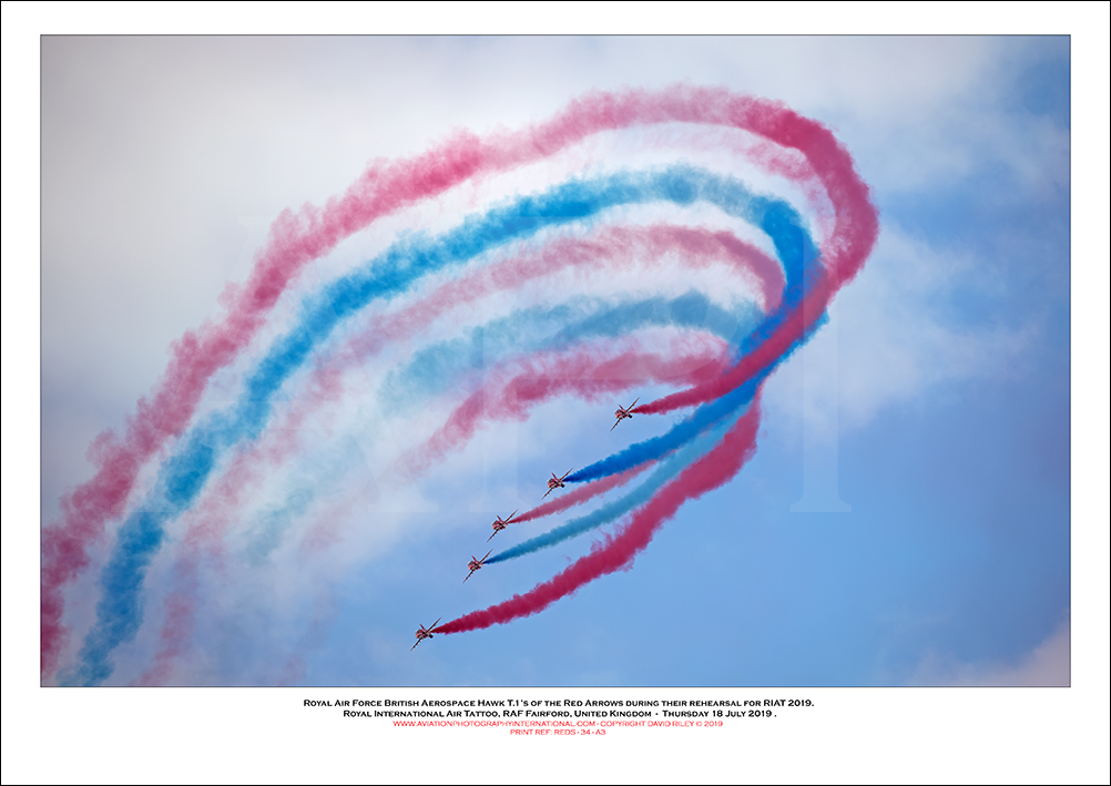 REDS - Royal Air Force Red Arrows during their rehearsal for RIAT 2019 - 34