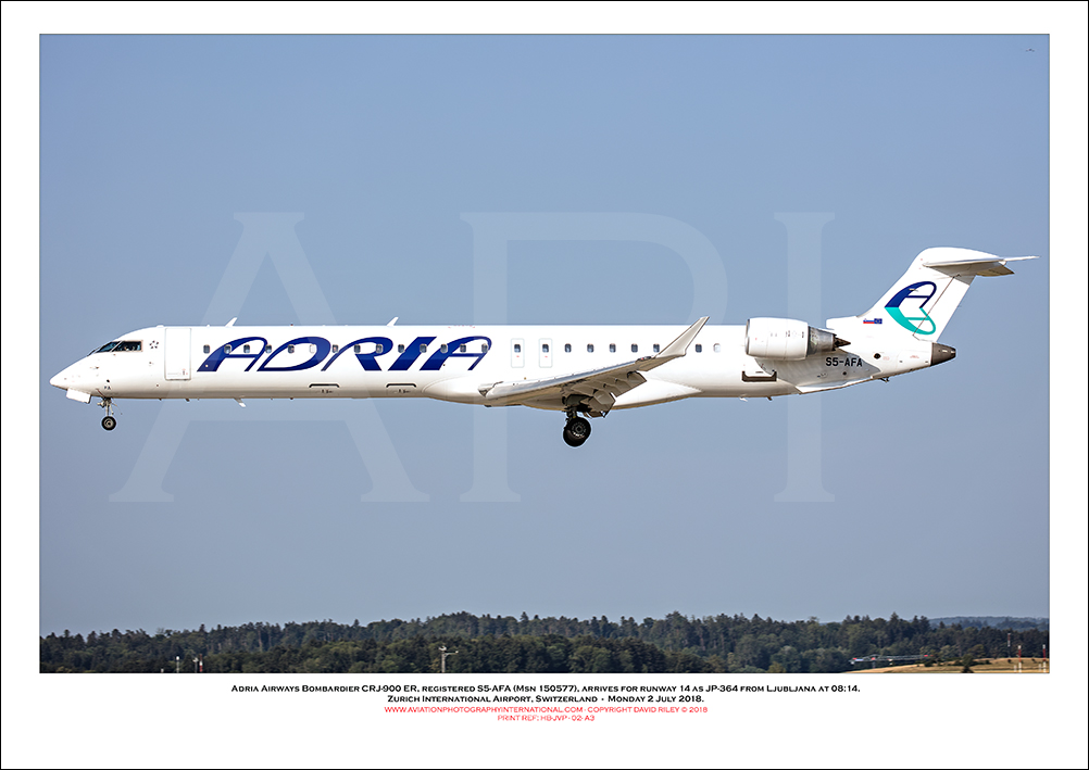 S5-AFA - Adria Airways Bombardier CRJ-900 ER  (Msn 150577) - 01