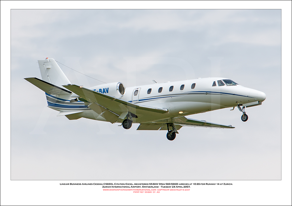 S5-BAV - Linxair Business Airlines Cessna 560XL Citation Excel (Msn 560-5660)- 01
