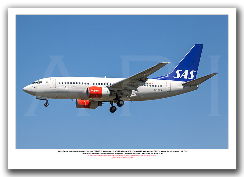 SE-RES - SAS Skandinavian Airlines Boeing 737-7BX  (Msn 30737 Ln 687) - 01