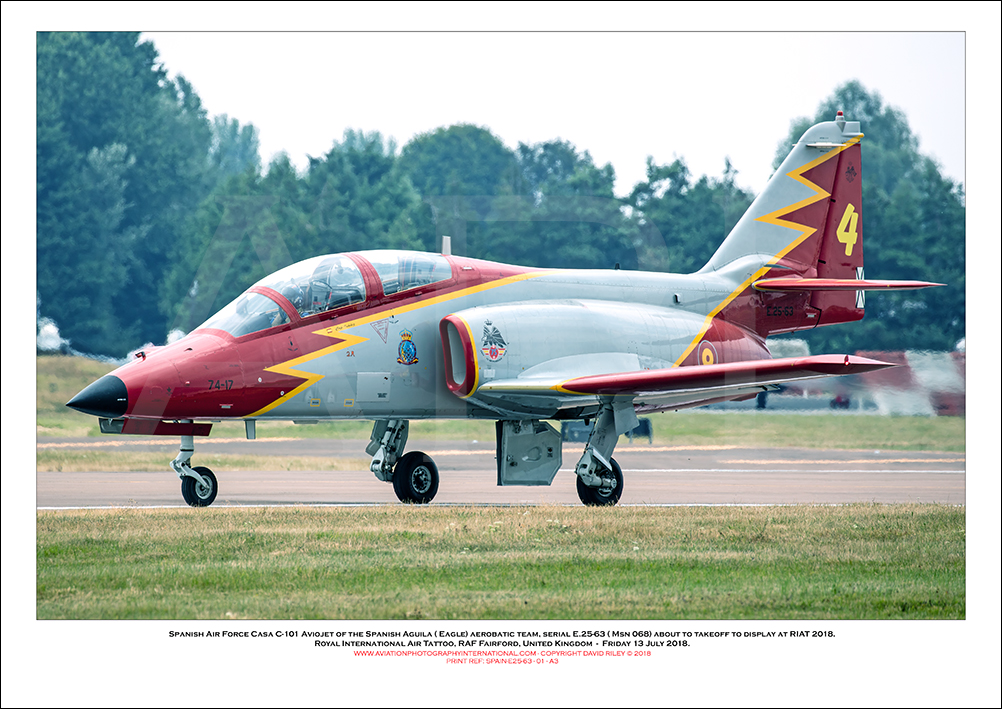 SPAIN-25-63 - Spanish Air Force Casa C-101 Aviojets of the Spanish Aguila ( Eagle) aerobatic team - 01