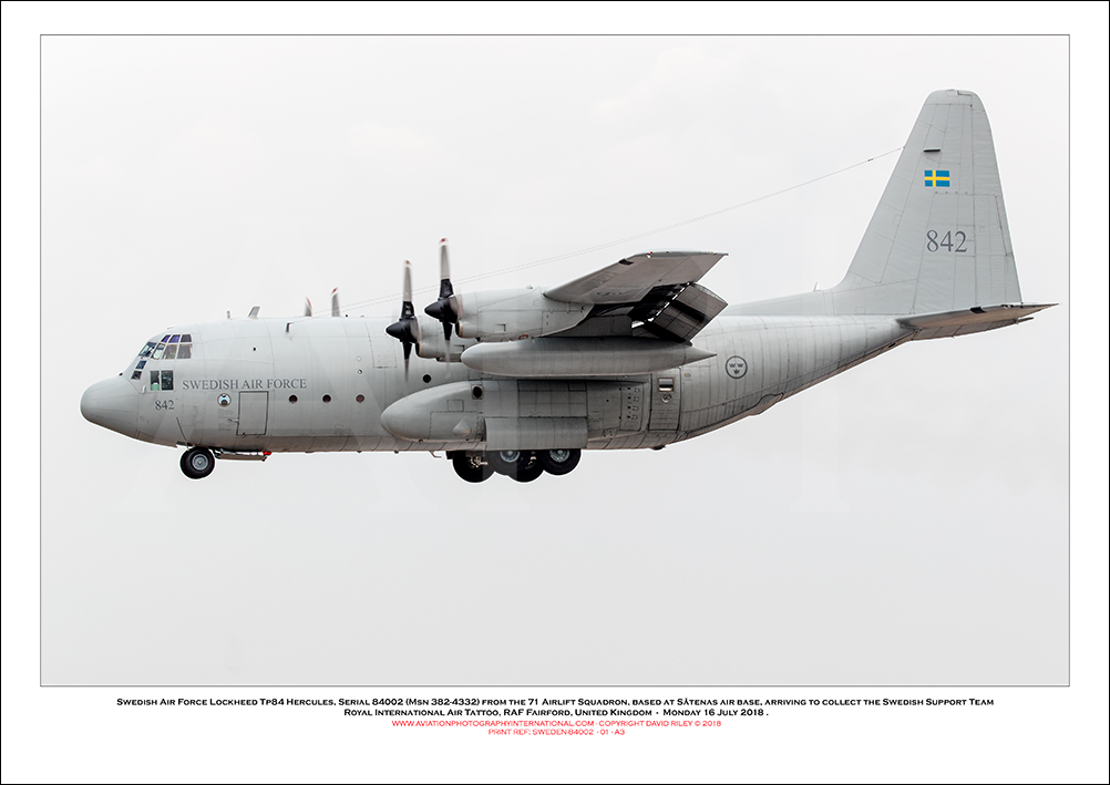 SWEDEN-84002 - Swedish Air Force Lockheed Tp84 Hercules (Msn 382-4332) - 01