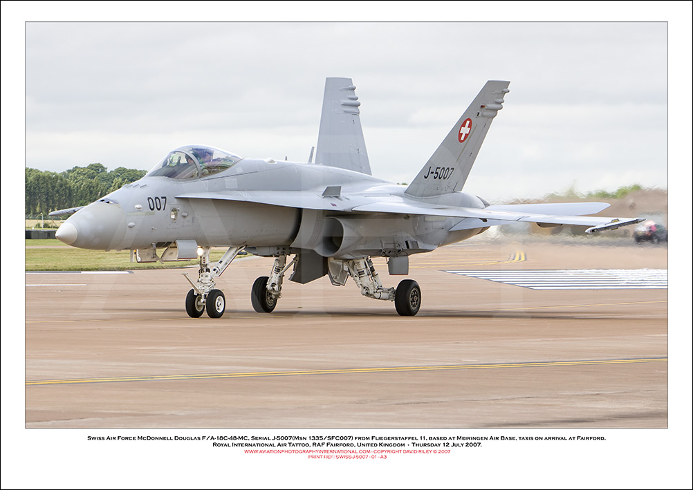SWISS-J-5007 -Swiss Air Force McDonnell Douglas F/A-18C-48-MC  (Msn 1335/SFC007) - 01