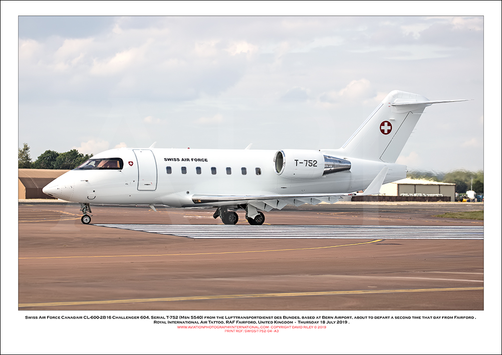 SWISS-T-752 -Swiss Air Force Canadair CL-600-2B16 Challenger 604 (Msn T-752) - 04