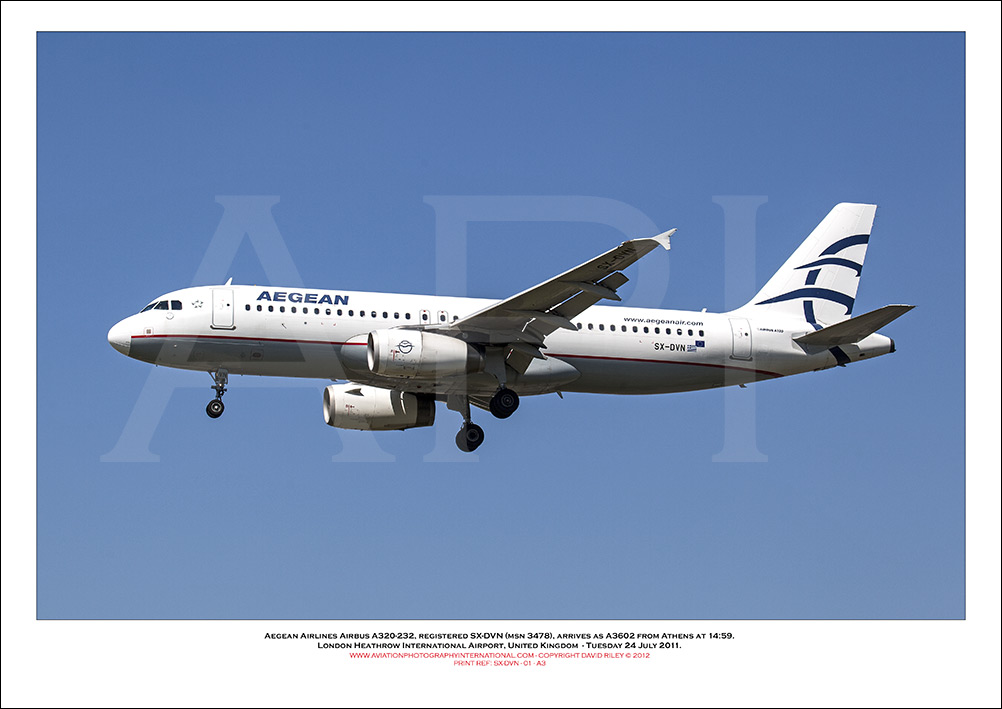 SX-DVN - Aegean Airlines Airbus A320-232, (Msn 3478) - 01