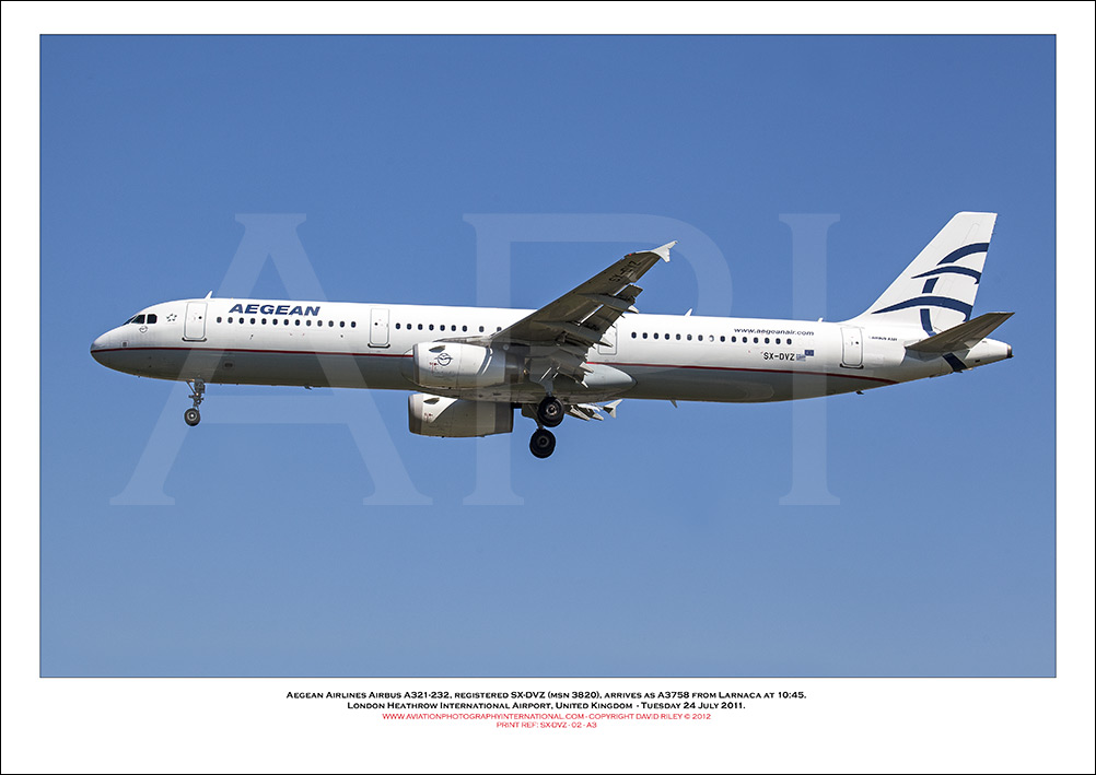 SX-DVZ - Aegean Airlines Airbus A321-232, (Msn 3820) - 02