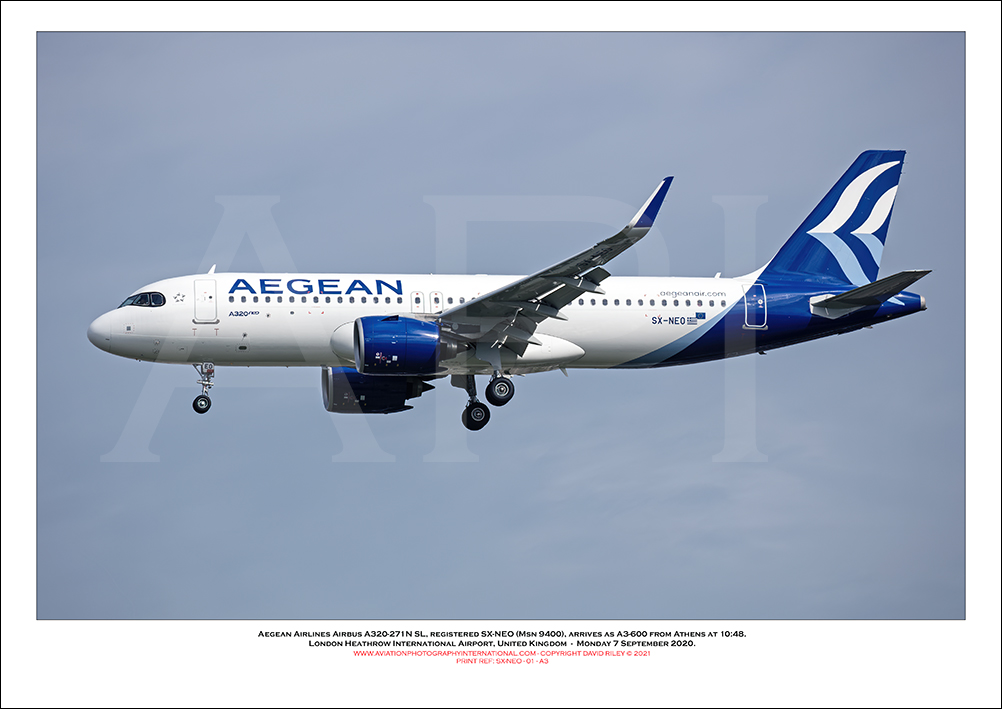 SX-NEO - Aegean Airlines Airbus A320-271N SL (Msn 9400) - 01