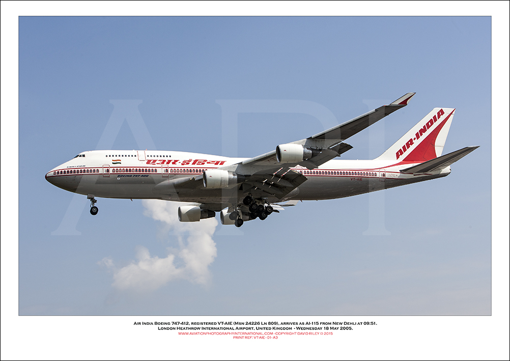VT-AIE - Air India Boeing 747-412   (Msn 24226 Ln 809) - 01