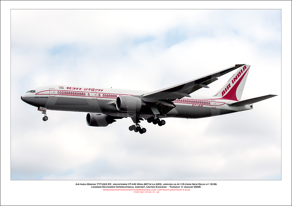 VT-AIK - Air India Boeing 777-222 ER  (Msn 28714 Ln 205) - 01