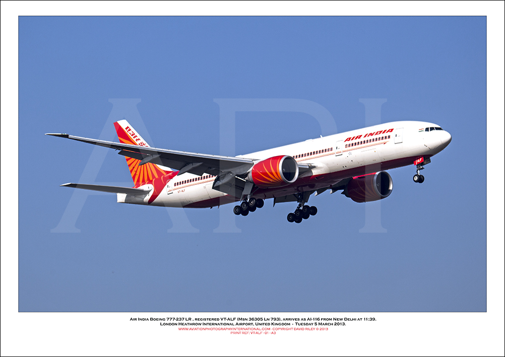 VT-ALF - Air India Boeing 777-237 LR  (Msn 36305 Ln 793)- 01