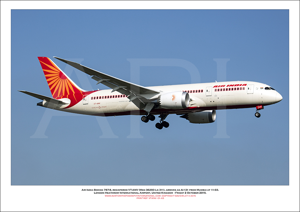 VT-ANV - Air India Boeing 787-8  (Msn 36293 Ln 311) - 01