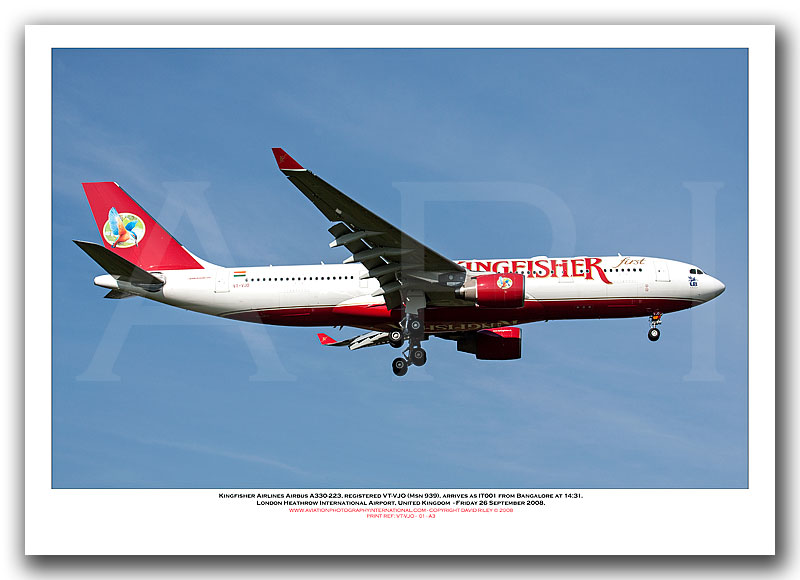 VT-VJO -  Kingfisher Airlines Airbus A330-223 (Msn 939) - 01