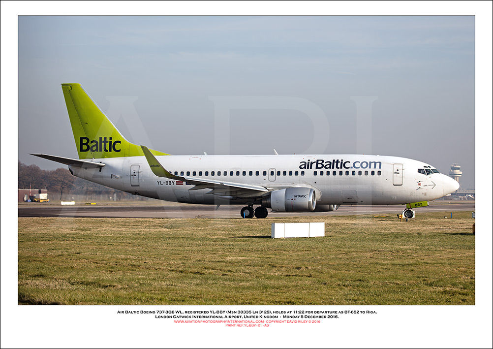 YL-BBY - Air Baltic Boeing 737-36Q WL  (Msn 30335 Ln 3129) - 01
