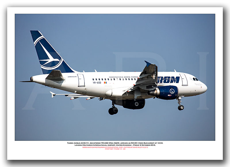YR-ASD - Tarom Airbus A318-111 (Msn 3225) - 01