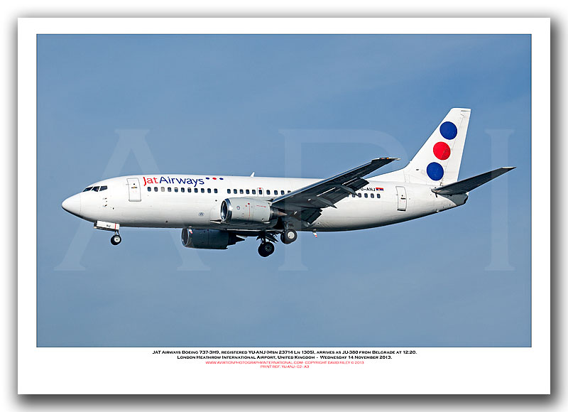 YU-ANJ - Jat Airways Boeing B737-3H9 (Msn 23714 Ln 1305) - 02