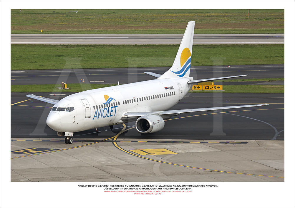 YU-ANK- Aviolet Boeing 737-3H9   (Msn 23715 Ln 1310) ) - 02