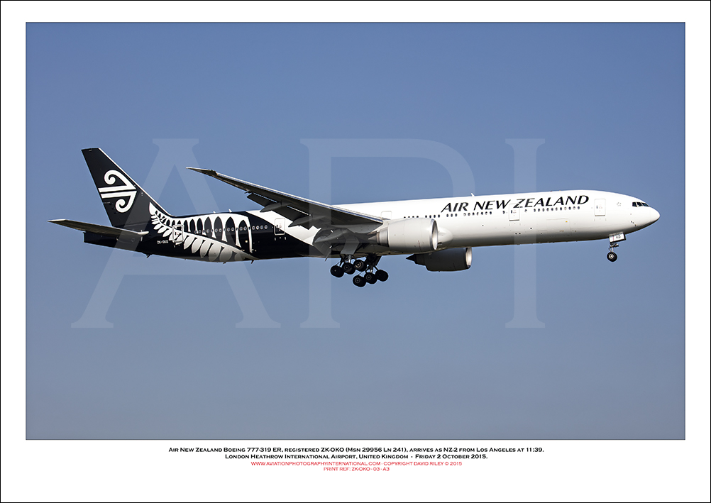 ZK-OKO - Air New Zealand Boeing 777-319 ER (Msn 29956 Ln 241 - 03