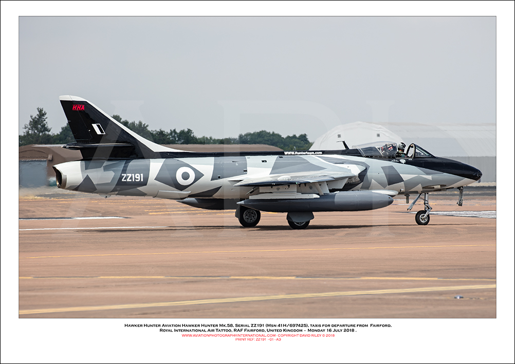 ZZ191 - Hawker Hunter Aviation�s Hawker Hunter F58  (Msn 41H/697425)- 01